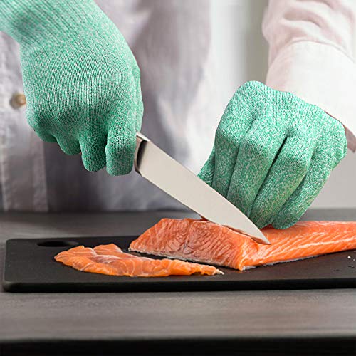 Evridwear Cut Resistant Gloves Food Grade Level 5 Kitchen Safety Protection (Medium, Green) - color: Green, size: Medium (Pack of 1)