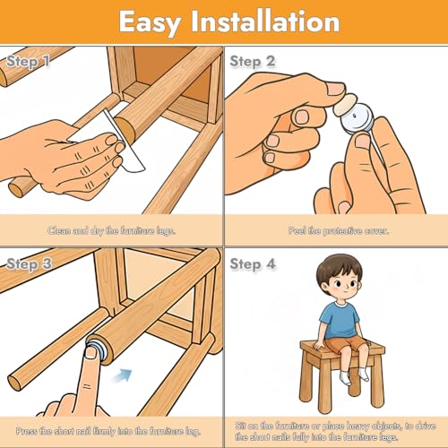 20pcs Stick Furniture Sliders with Nail for Wooden Furniture Legs, 1inch Small Furniture Glides for Carpet Tile Hardwood (Grayish Blue) - size: 1 inch Round