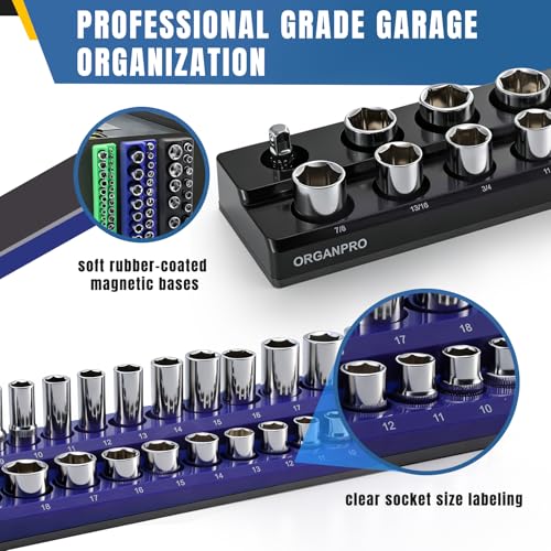 Magnetic Socket Organizer, 143-Socket Holder Tray Set| Strong Base