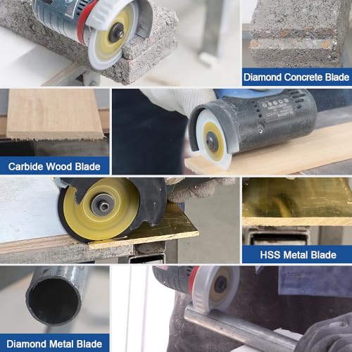 HIGHDRIL 3" 75mm Circular Saw Blade Set 4pcs - Diamond/HSS/Carbide Cutting Disc for Angle Grinder Cutting Concrete Metal Wood Plastic - size: MIX 3