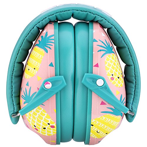 Snug Kids Earmuffs – Noise Reduction for Toddlers & Children – Adjustable, Lightweight, Foldable, Soft & Comfortable - color: Pineapples