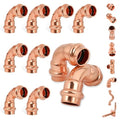 1/2 Inch Copper Press Elbow – 90° PxP Plumbing Fitting, Lead-Free Copper/Brass, 1/2'' Press Fittings, Compatible with Copper Pipe, Potable Water, Press Fitting Connector – 10 Pack - size: 1/2" copper press elbow-10P