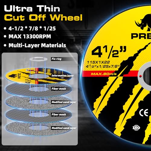 26 Packs Angle Grinder Cutting Flap Grinding Disc Wheel 4 1/2in Inches - 20 Packs 4.5"x1/4"x7/8" Cut off Wheels,3 Packs 4.5"x7/8" 60 Grit Flap Discs, 3 Packs 4.5"x1/25"x7/8" Grinding Wheels | 20 Packs 4.5"x1/4"x7/8" Cut off Wheels,3 Packs 4.5"x7/8" 60 Gri