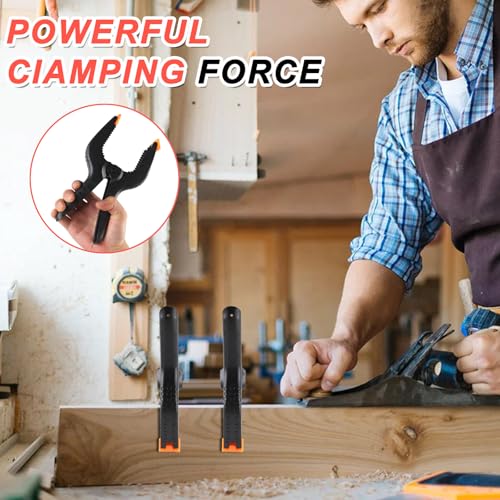 2 Pack Spring Clamps, 8.5inch Plastic Clips, Small Backdrop Clips, Clamps Heavy Duty, Spring Clips for Crafts, Backdrop Stand, Woodworking, Photography Studios (Black) - size: 2 Pack,8.5inch