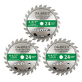 3 Pack 4-1/2-Inch 24T TCT Carbide Tipped Teeth Compact Circular Saw Blade with 3/8-Inch Arbor, General Purpose for Long-Lasting Cuts in Wood, Plastic and Composite Materials - size: 4-1/2" 24T
