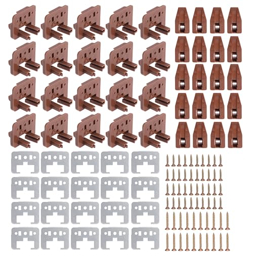 20PCS Drawer Slide Track Guide Glide with Drawer Guide Metal Backing and Drawer Stop for Center Mount Drawer for Dressers for Nightstand for Rite-Trak I 168 Drawer Slide Systems - style: 20Pcs w/metal backing
