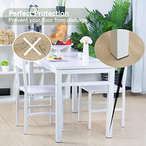 uxcell 32pcs Furniture Pads Square 1 1/4" Self-stick Anti-scratch Felt Pads Reduce Noise for Chair Feet Floor Protector Brown
