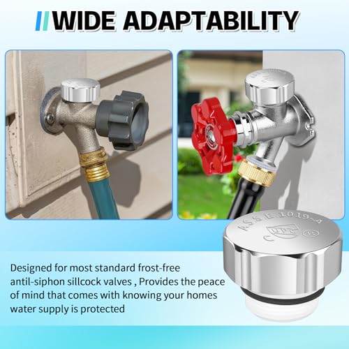Boltigen Chrome Outdoor Faucet Repair Kit, ASSE 1019-A Vacuum Breaker Outside Faucet Repair Kit, Hose Bib Spigot Repair Kit for Anti-Siphon Frost-Free Sillcock Valves, Vacuum Breaker Replacement Kit - color: Silver