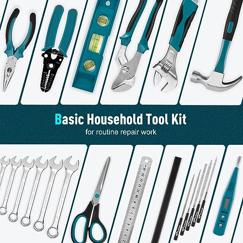 Sundpey 379 Pcs Portable Complete Home and Auto Tool Kit with Drawer Blue - color: Blue
