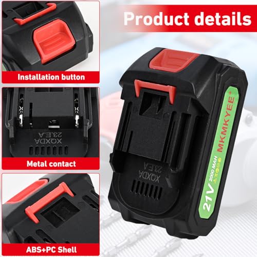 21v Lithium Battery - 2.0 Ah Battery with Charger Cord Compatible for Mini Chainsaw