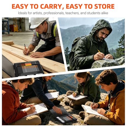 WUO 1.3mm Mechanical Pencil Set, 3 Pack Metal Mechanical Carpenter Pencils - color: 3 color