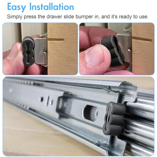 Rubber Drawer Stopper Slide Bumper 30 Pack | Drawer Slides End Stoppers Replacement Parts for Kitchen Cabinets, Wardrobes, Furniture Drawers