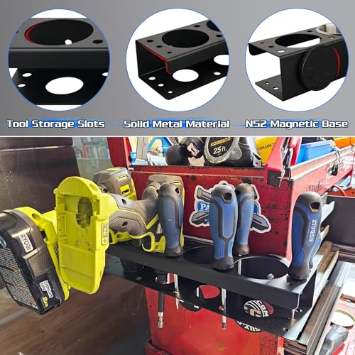 ULIBERMAGNET Magnetic Spray Can Holder,Magnetic Power Tool Organizer Rack,Heavy Duty Cup Drill Holder,Wall Mount Metal Tool Rack with Screwdriver, Cordless Drill, Spray Bottle, Utility Rack for Garage - style: Magnetic Spray Can Holder Rack