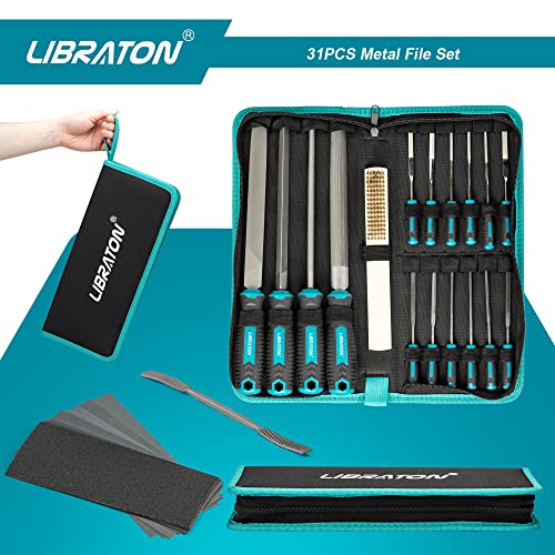 LIBRATON 31PCS Metal File Set, Metal Files, 12 Needle Files - style: Metal File-31PCS