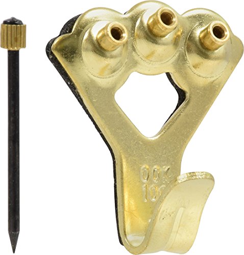 OOK Picture Hanger, 100lb Capacity, 1 Set, Brass Finish - size: 1 set, 100lb
