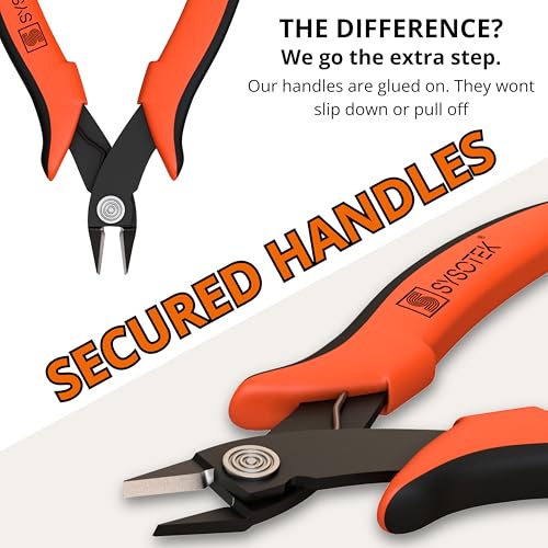 Flush Cutters Precision Wire Cutters for Fiber Optics, Electronics and Jewelry Making tool Mini Diagonal Cutting Pliers Perfect for Zip Ties, Electrician Tool, Small Wire, crafting and more