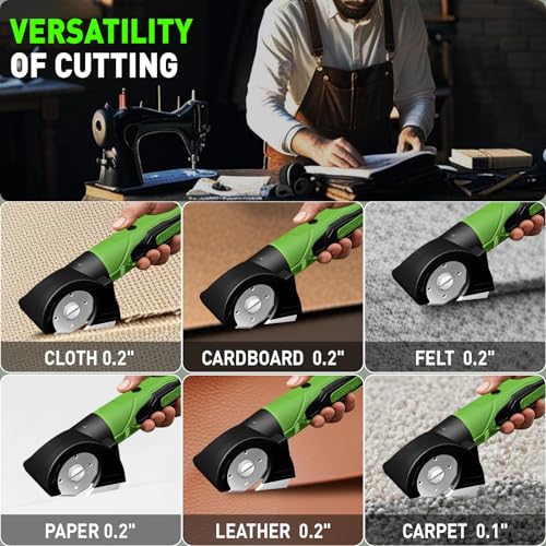 Cordless Electric Scissors, 4 in 1 Multifunctional Three floors Cardboard Box Cutter Screwdriver Set Cordless Rotary Tool Kit & LED Light for Cutting Fabric Engraving, Sanding, Polishing