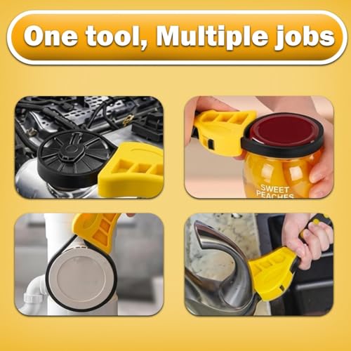 2-Pack Adjustable Rubber Strap Wrench Set, 6" & 8" Non-Slip Oil Filter Wrench and Jar Opener, Universal Plumbing Tool for Water Filter, Shower Head, Sink Drain, Faucet and Pipe Removal