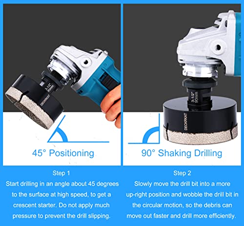Diamond Hole Saw, 3-1/2" Hole Saw for Tiles Granite Marble Ceramic Glass Porcelain, 90mm Core Drill Bit with 5/8-11 Thread for Angle Grinders & Wet Polishers - size: 3-1/2"(90mm)