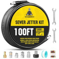 Sewer Jetter Kit for Pressure Washer 100ft 1/4 Inch NPT - size: 100FT X1/4in