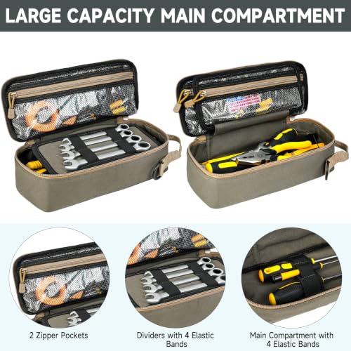 Small Tool Bags for Men with Carabiner,Tactical Tool Bag for EDC,Motorcycle - color: Olive Green