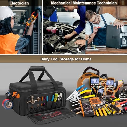 Rexmica 14-Inch Tool Bag Tool Storage Organizer Tactical Range Bag, Black - color: Black