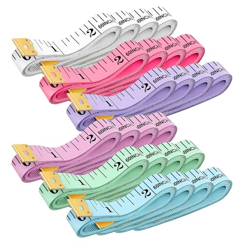 24 Pack Soft Measuring Tape for Sewing - 6 Colors, Dual Scale 60 in/150 cm - color: 24PCS-multicolor