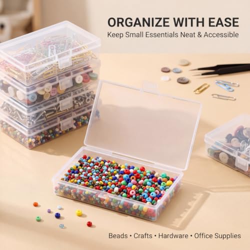 Jetec 6 Pieces Small Clear Plastic Storage Box, 5.2 x 3 x 1.2 Inch - size: 5.2 x 3 x 1.2 Inch