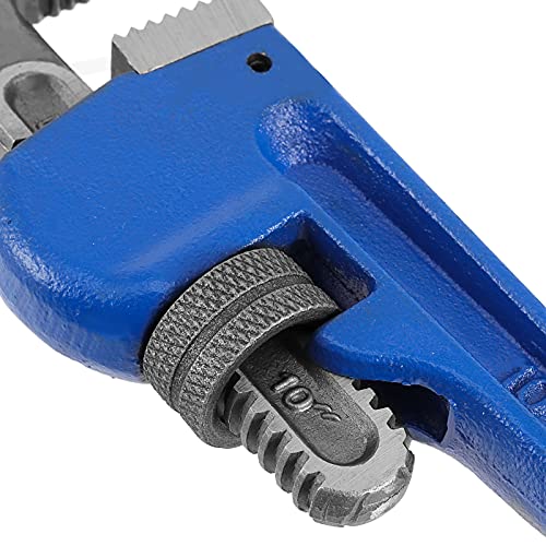 HOIGON 3 Piece Heavy Duty Plumbers Pipe Wrench Set, 8" 10" 14" Heat Treated Adjustable Straight Pipe Plumbing Wrench Set with Soft Grip for Household Plumbing Repairs - color: Blue, size: 8" 10" 14"