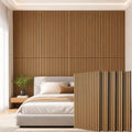 5 Pcs Wood Slatwall Panels Large Acoustic Panels for Wall 47.2 x 23.6 x 0.4 Inch Soundproof Sound Dampening Wood Veneer Sound Absorbing Wall Panel for Bedroom Home Studio Office (Teak) - color: Teak