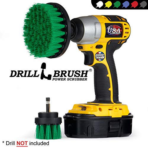 Drill Brush Kitchen Cleaning Supplies - Drill Brush Microwave Scrubber Set - color: Green
