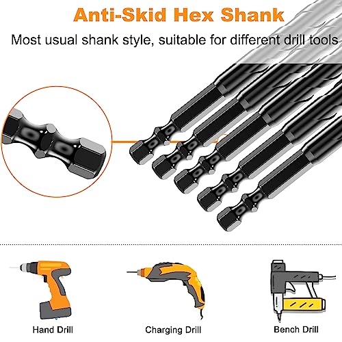12Pcs Wide-Tip Masonry Drill Bit Set & Concrete Drill Bit Set, 5/32"-1/2" - size: 12 pcs 5/32"-1/2" Masonry Drill Bit Set