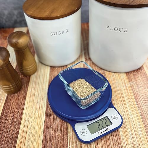 Escali Telero Digital Food Scale, High Precision Kitchen Scale for Cooking, Baking, Portion Control, Meal Prep, Weigh in Grams and Ounces, 11 lb Capacity, Blue (T136) - color: Blue