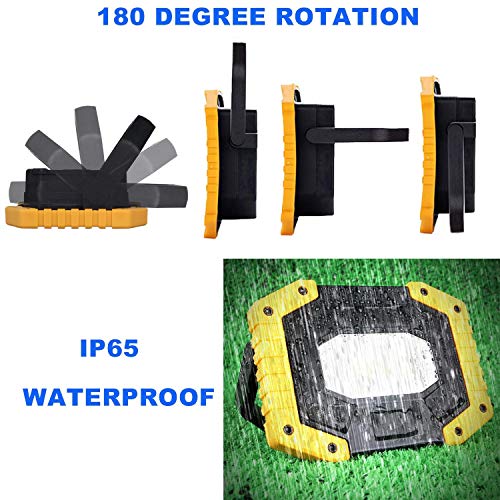AUMIO 2-Pack Rechargeable COB LED Work Lights, Portable Flood Light