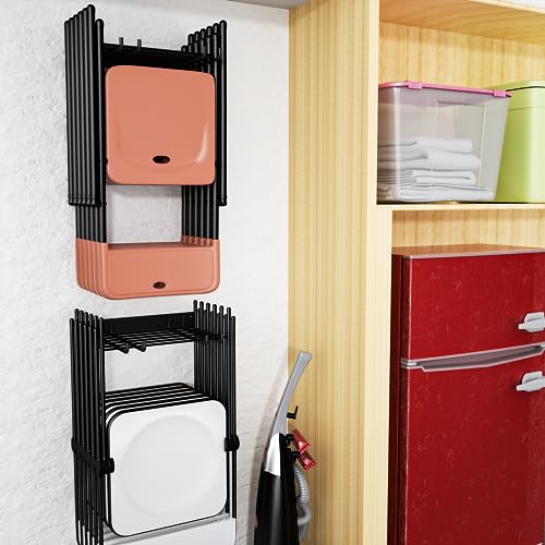 MOOMSINE Folding Chair Storage Rack for Garage, 2-Pack Heavy Duty Wall Mount Garden Tool Organizer, Utility Hooks for Lawn, Beach & Camping Chairs, Max Load 240 lbs - size: 16.5 Inch（2 Pack）