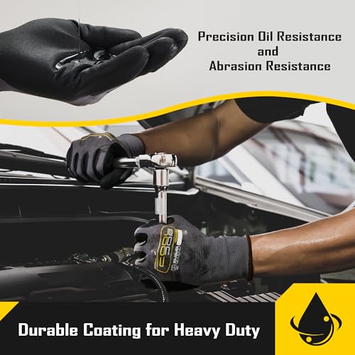 COOLJOB 36 Pairs Safety Work Gloves, Microfoam Nitrile Rubber Coated - size: Medium, style: 36 Pairs