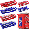 6 Pcs Magnetic Socket Organizer Holder Case Rail Rack for 1/2'', 3/8 '', 1/4'' Drive, Securely Holds 152 Sockets(Red,Blue) - color: Red,blue