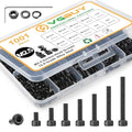 VGBUY 1001Pcs M2.5 Screws Kit,Black M2.5 Screws (7 Sizes 4-20mm),Hex Socket Head Cap Small Metric Bolts Nuts Assortment,12.9 Grade Alloy Steel,Black Oxide, 4/6/8/10/12/16/20mm - size: M2.5x4/6/8/10/12/16/20mm, style: Socket Head