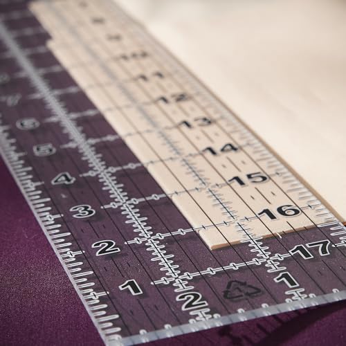 Fiskars 3" x 18" Acrylic Sewing & Quilting Ruler with Gridlines, Clear - size: 3" x 18"
