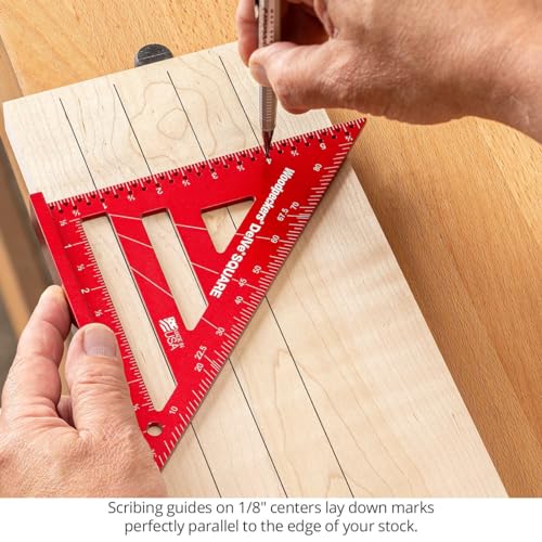 Woodpeckers Delve Square, 10-in-1 Woodworking Layout Tool, 3.5 & 6 Inch Set, Aluminum, Feature Packed Carpenter Square - color: Aluminum, style: Kit - 3.5 & 6 Inch