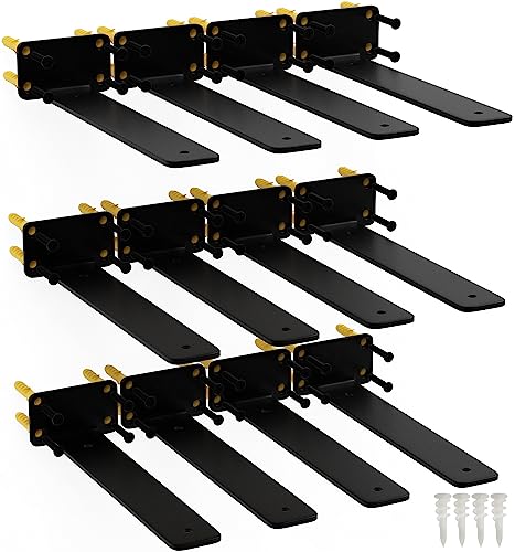 10 Inch Shelf Brackets, 12 Pack Floating Shelf Bracket, 1/5" Thick - size: 10 Inch, style: 12 Pack