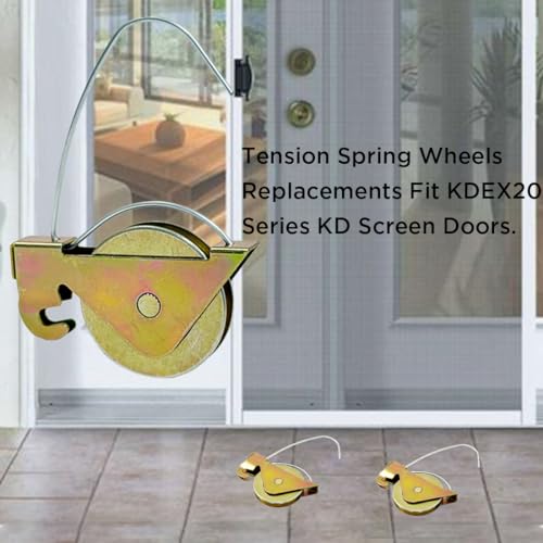 4pcs Sliding Screen Door Spring Tension Rollers Replacements for Jeld Weld, KDEX20 Series KD Screen Doors, 1-1/4" Concave Ball Bearing Steel Patio Glass Screen Door Wheels Hardware, Durable and Smooth