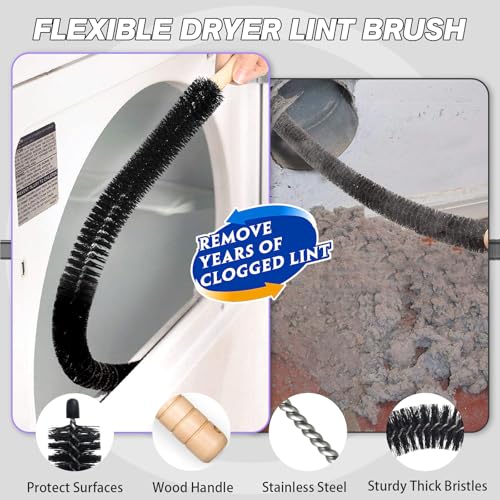 Sealegend 2 PCS Dryer Vent Cleaner Kit, Dryer Lint Vacuum Attachment&Brush - color: Purple