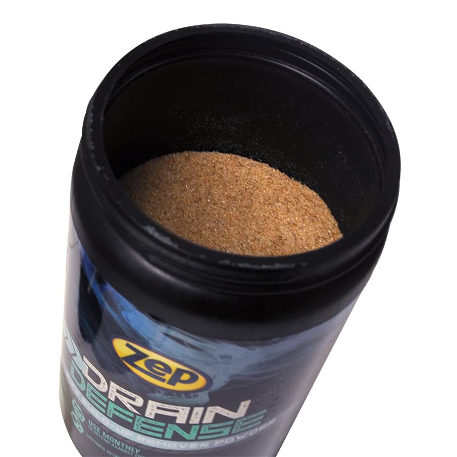 Zep Drain Defense Enzymatic Drain Cleaner Powder - 18 Ounces - ZDC16 - Safe for Pipes and Septic Systems, Pack of 1, white