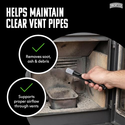 Brushtech Pellet Stove Cleaning Brush Kit, 3 inch Vent Pipe, 10 ft Rod