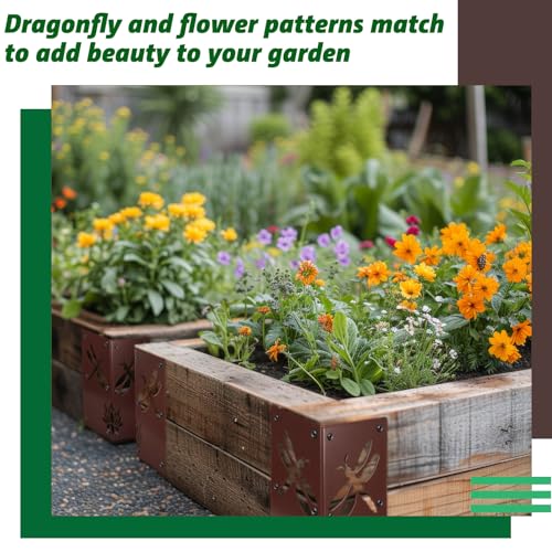 Duraaamo 4 Pack Raised Garden Bed Corner Bracket for Wood Planter Box
