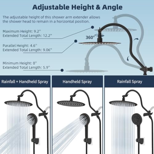Hibbent All Metal High Pressure Shower Head, 10'' Rainfall Shower Head - color: Oil Rubbed Bronze Finished, style: Round 10''