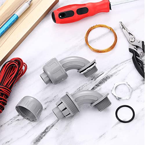 Liquid Tight Connector 3/4 Inch 90 Degree Non Metallic Flex Electrical Conduit Fittings, Electrical Conduit Connector Fitting for PVC Pipe Cable Home Kitchen (25 Pcs)