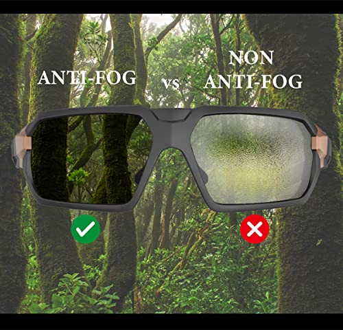 HTS HUNTERSKY Ballistic Tactical ANSI Z87.1+ Impact Protection Anti Fog Shooting Glasses Military Grade Airsoft Range - color: Black Gray