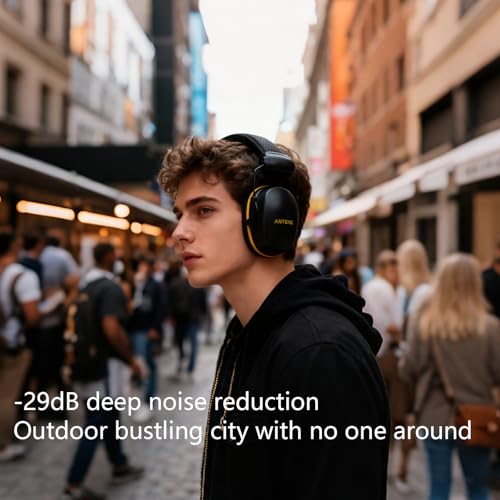 29dB Ear Muffs for Noise Reduction, Retractable Hearing Protection for Shooters, Foldable Noise Cancelling Headphones Kids, Sound Proof Headphones for Adults, for Shooting, Construction, Mowing